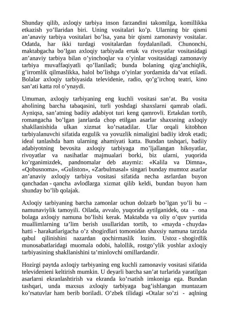ZAMONAVIY AXLOQIY TARBIYANING YUTUQLARI VA KAMCHILIKLARI 3
