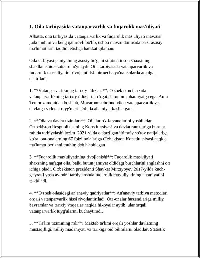 REFERAT - VATAN TARAQQIYOTIGA MEN HAM MASULMAN OILA JAMIATNING ASOSIY BOGINI 3