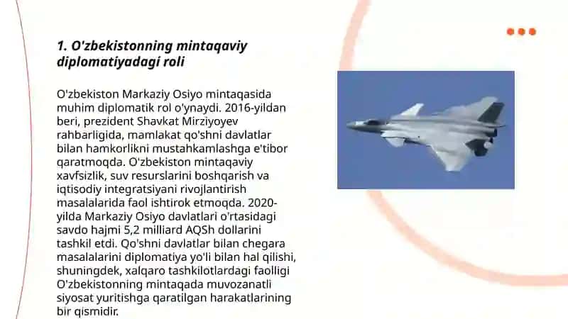 O'zbekistonning Markaziy Osiyoda tinchlik va barqarorlikni ta'minlashdagi o'rni Zokirxo'jayeva Xalima Toirxoʻja qizi. 3