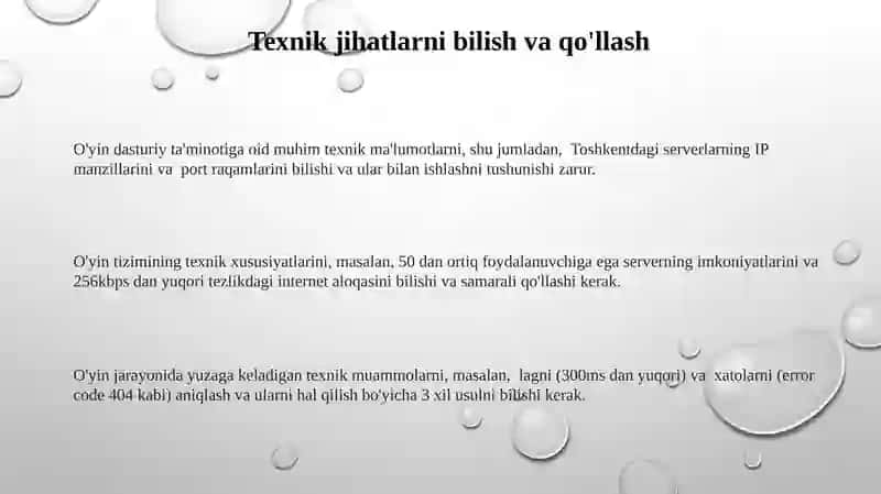 Oʻyin rahbariga qoʻyiladigan talablar 3