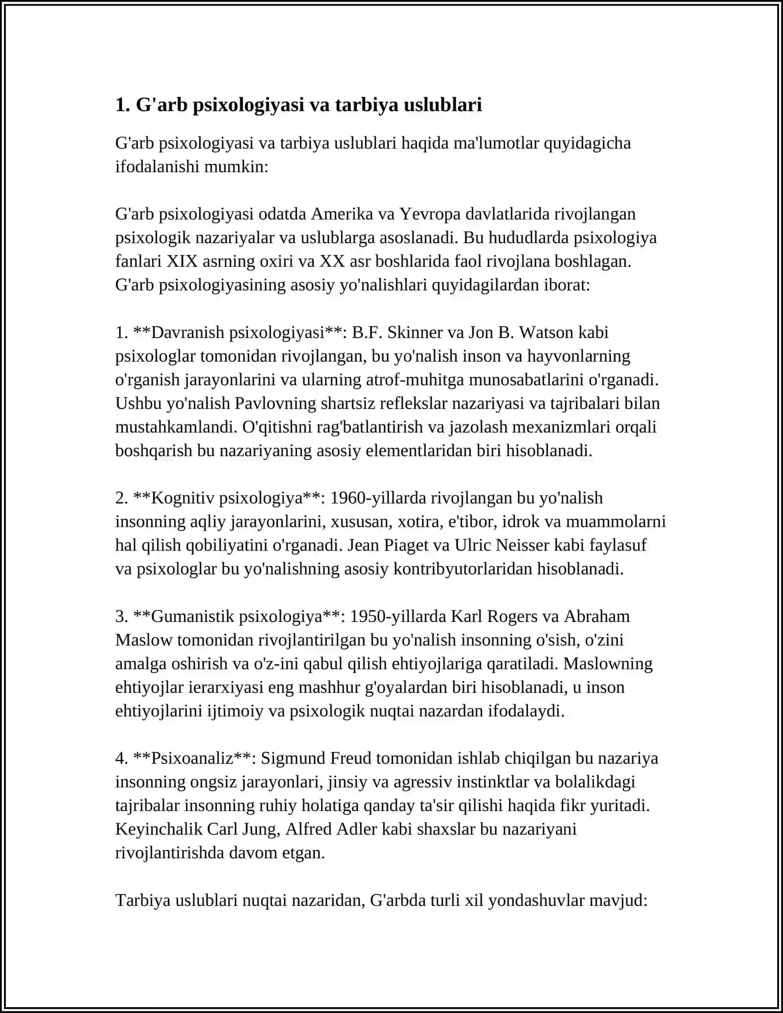 G'ARB OLIMLARNING PEDAGOGIKA VA PSIXOGIYA QARASHLARI 3