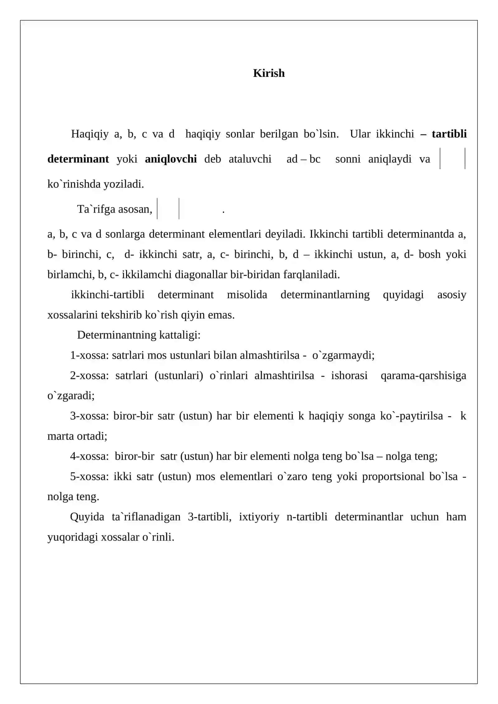 Uchinchi-tartibli determinantlar 3