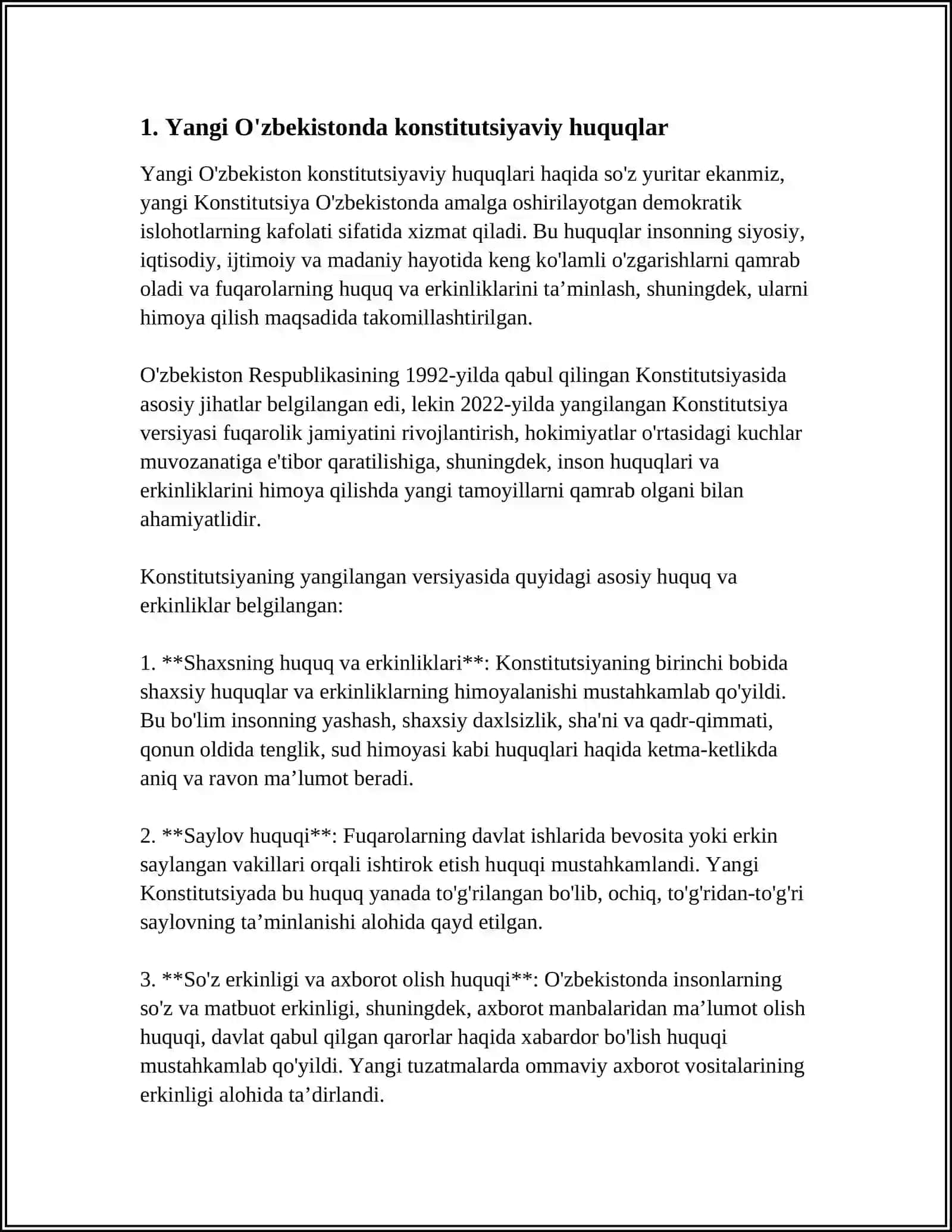 YANGI O'ZBEKISTONDA INSON-HUQUQLARI VA ERKINLIKLARI KAFOLATINING YARATILISHI 3
