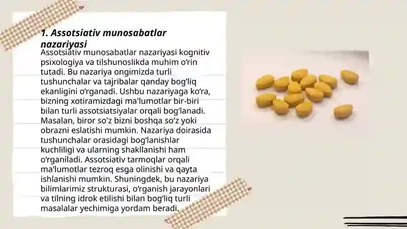 Assotsiativ, Sintagmatik, Paradigmatik Munosabat 3