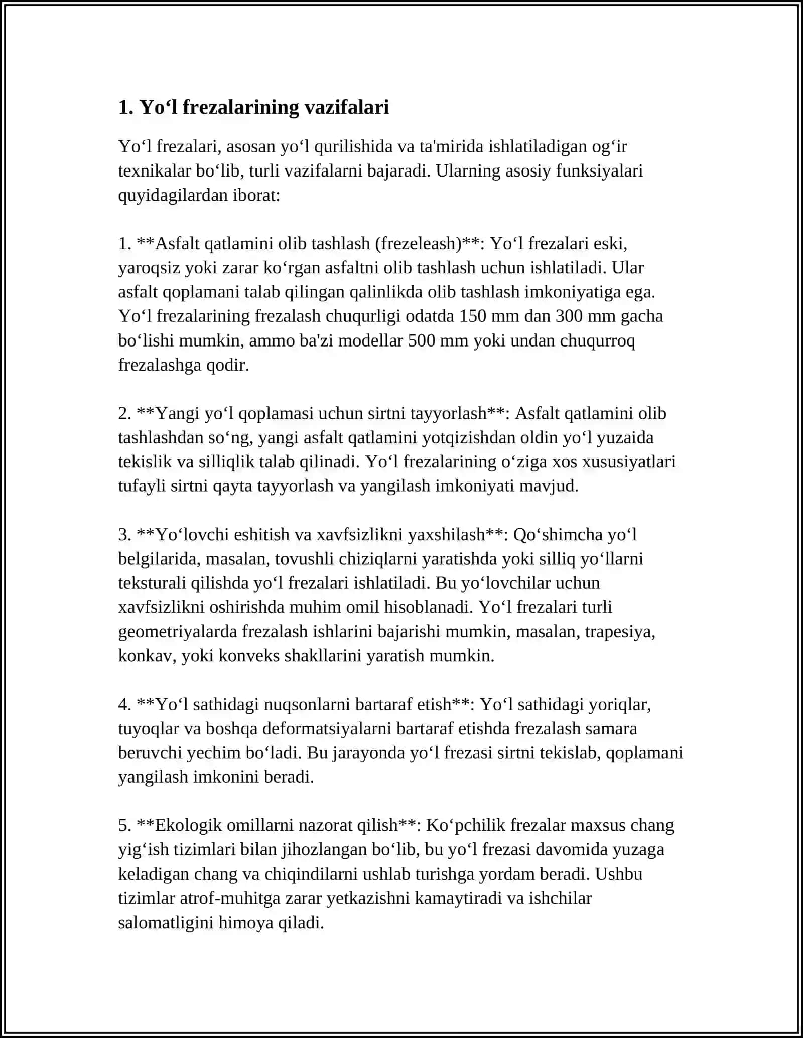 ASFALTABETON QOPLAMALARINI TA'MIRLASH JARAYONIDA YOʻL FREZALARINING OʻRNI 3