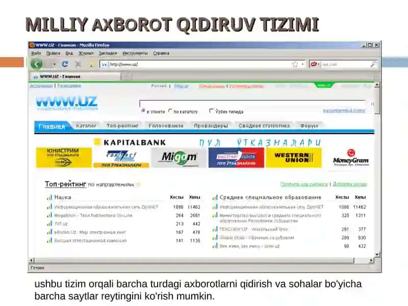 O'ZBEKISTON MILLIY INTERNET RESURSLARI 3