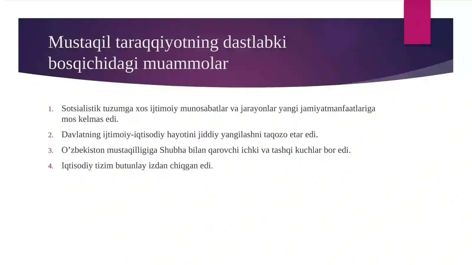 O’zbekistonning o’ziga hos istiqlol va taraqqiyot yo’li 3
