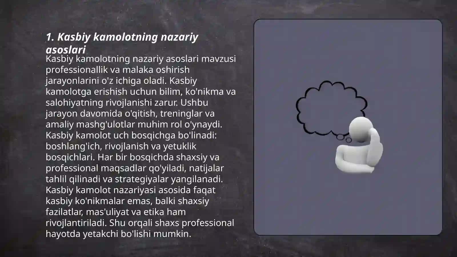 Shaxsning kasbiy kamoloti kasbiy xususiyatlarini tadqiq etish usullari 3