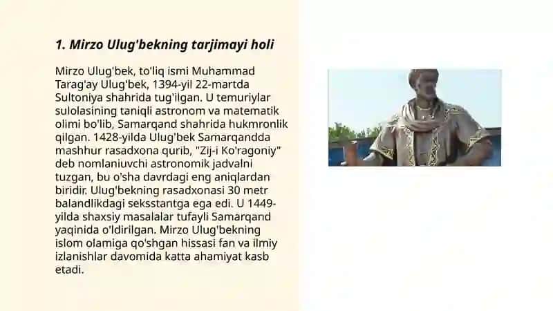 Mirzo Ulug'bekning tarjimayi holi 3