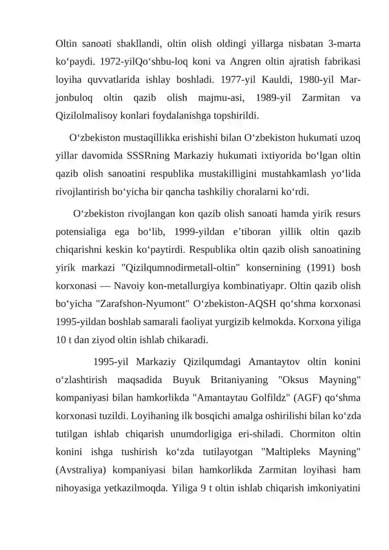 Oltin sanoati 3