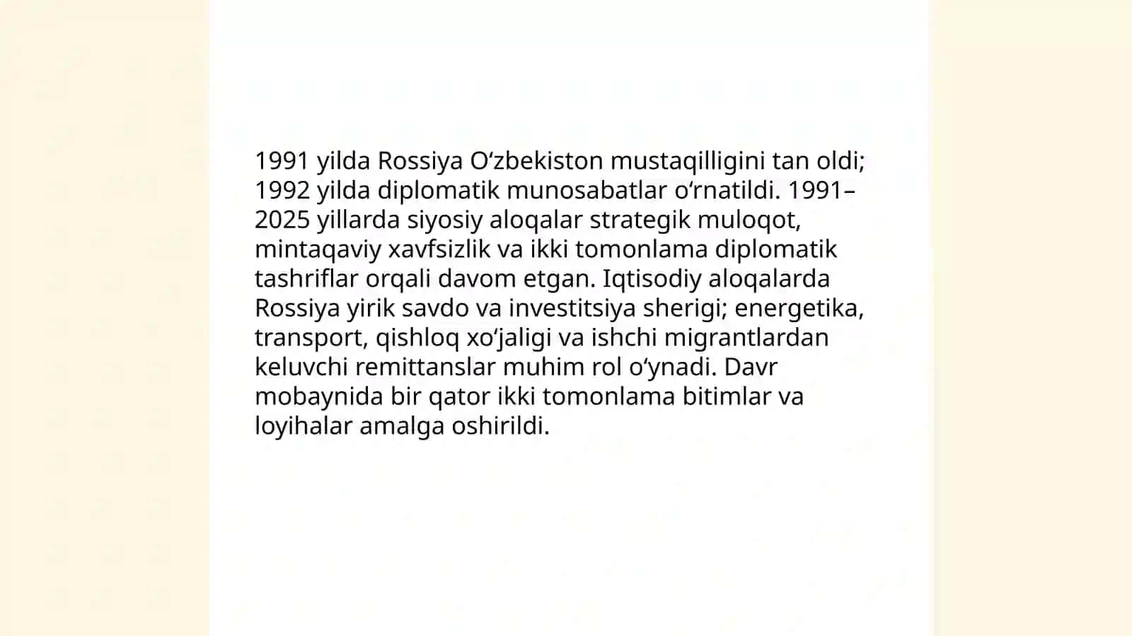 1991-2025-yillarda Jahon davlatlari taraqqiyoti va O’zbekistonning ular bilan munosabatlari 3