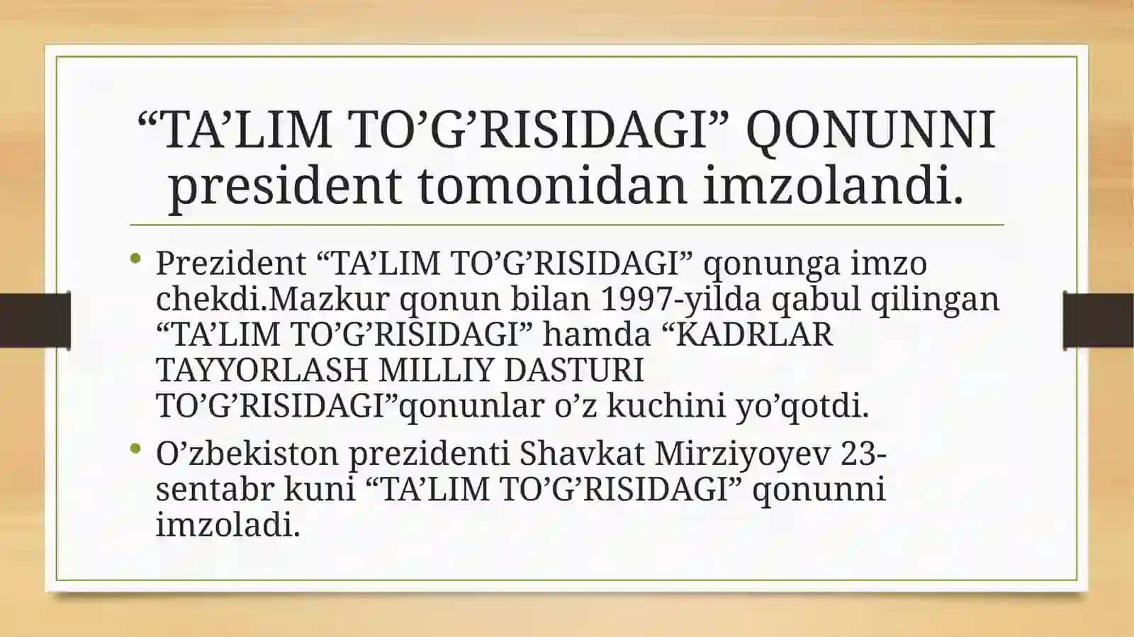 Ta’lim To’g’risidagi Qonun 3