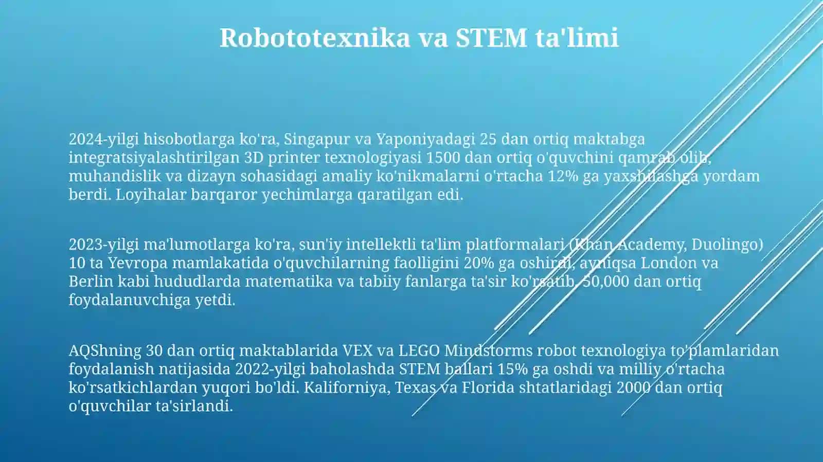 Innovatsion texnologiyalar ta'lim sifatini oshirish manbaisifatida 3