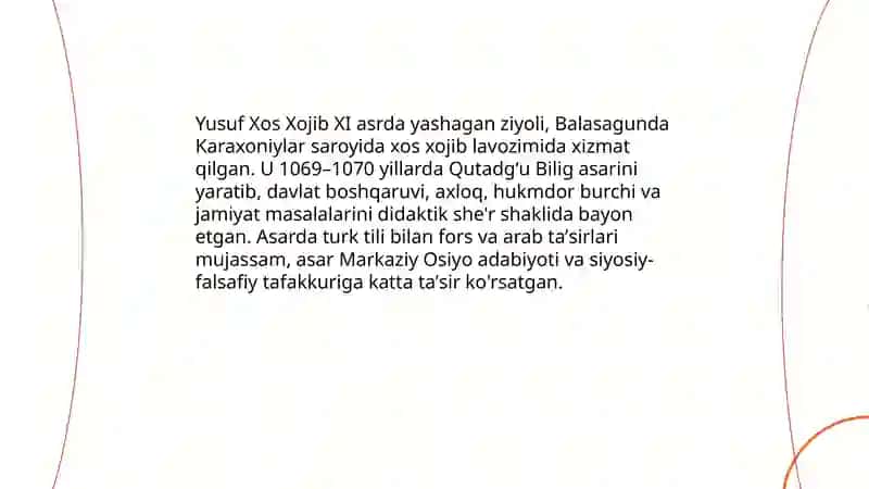 Yusuf Xos Xojib "Qutadgʻu Bilig" asari 3