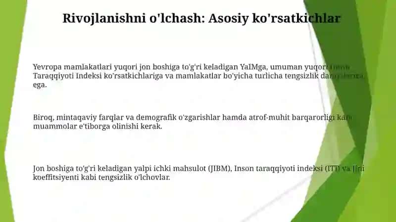 Yevropa eng rivojlangan davlatlardan iqtisodiy tutgan oʻrniga baho berish 3