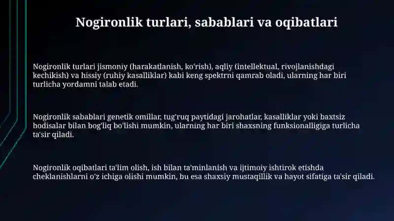 Nogironlar bilan ijtimoiy-tibbiy ish 3