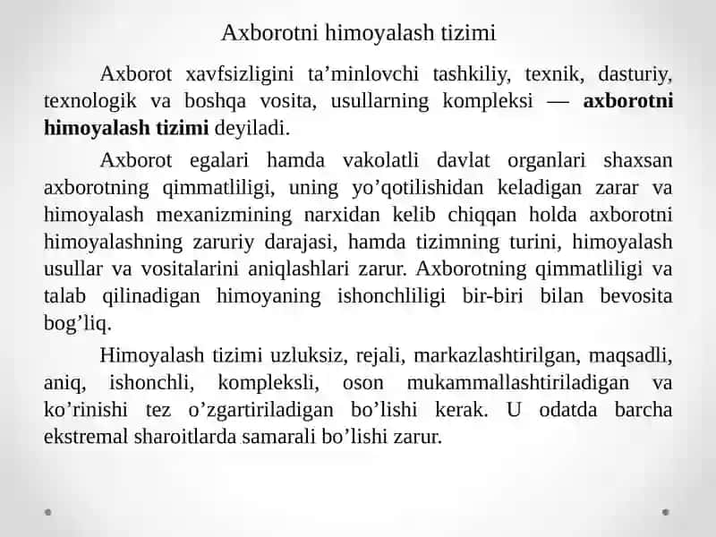 AXBOROT INFRATUZILMASINI FIZIK HIMOYASINI TA’MINLASH 3