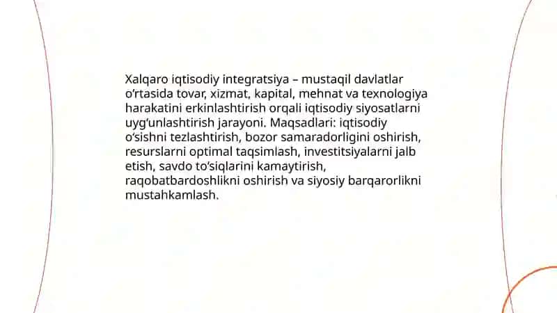 Xalqaro iqtisodiy integratsiya uning mazmuni va shakllari 3