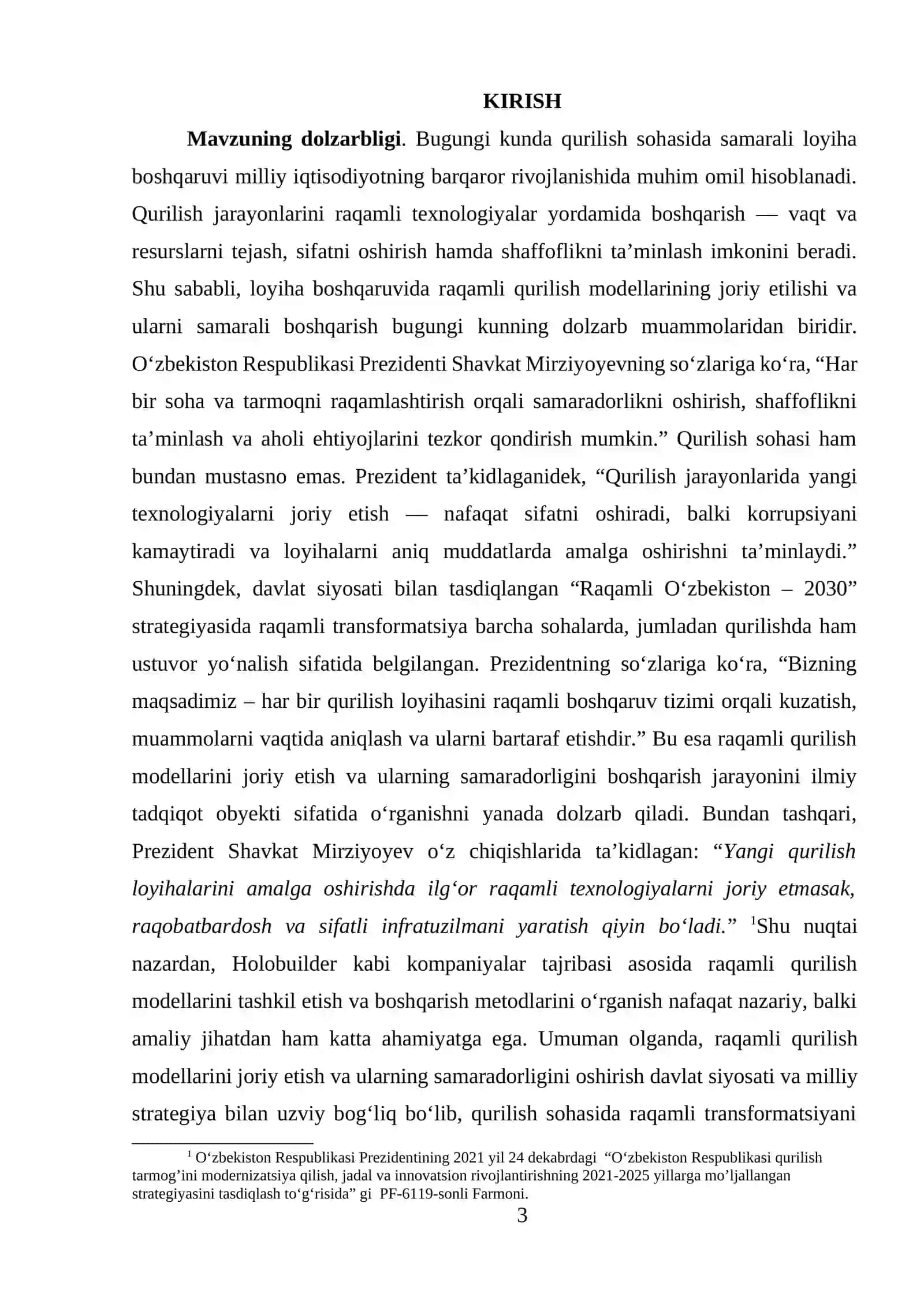 Loyiha boshqaruvida raqamli qurilish modellarini tashkil etish va ularning samaradorligini boshqarish (Holobuilder korxonasi misolida) 3