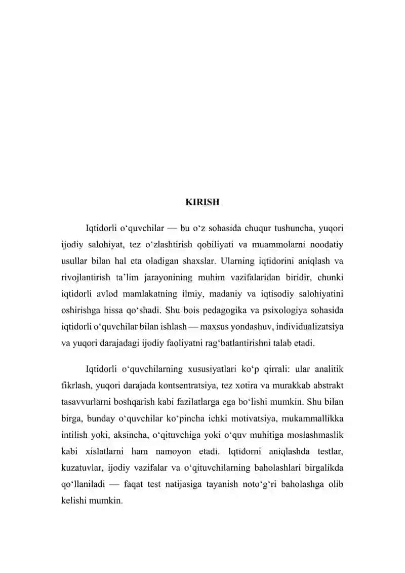 Iqtidorli O'quvchilar bilan ishlashda ijodiy yondashuv va motivatsiya MALAKA ISHI 3