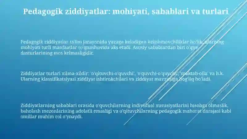 Pedagogik ziddiyatlar 3