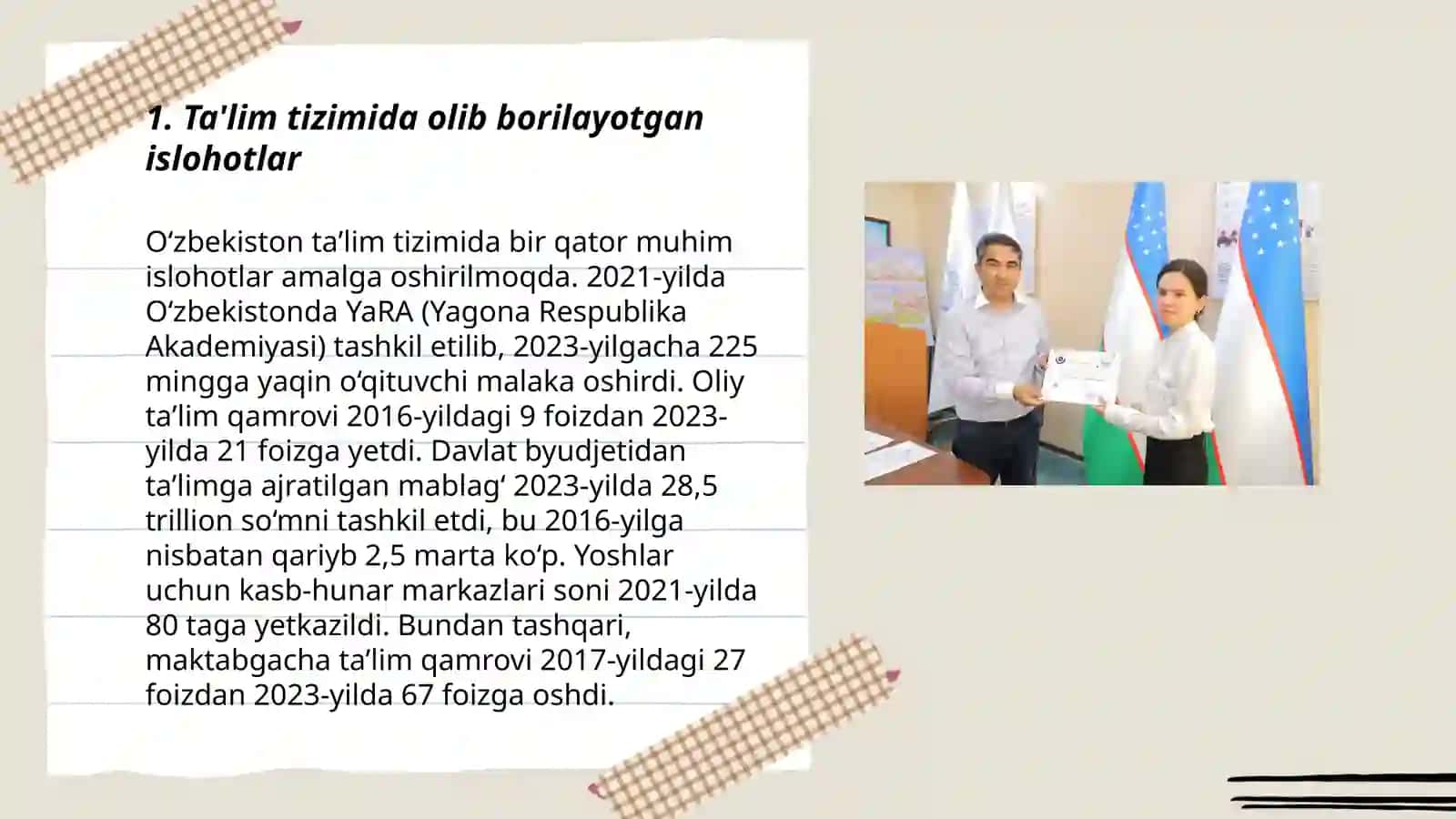 Ta'lim tizimida olib borilayotgan islohotlar 3
