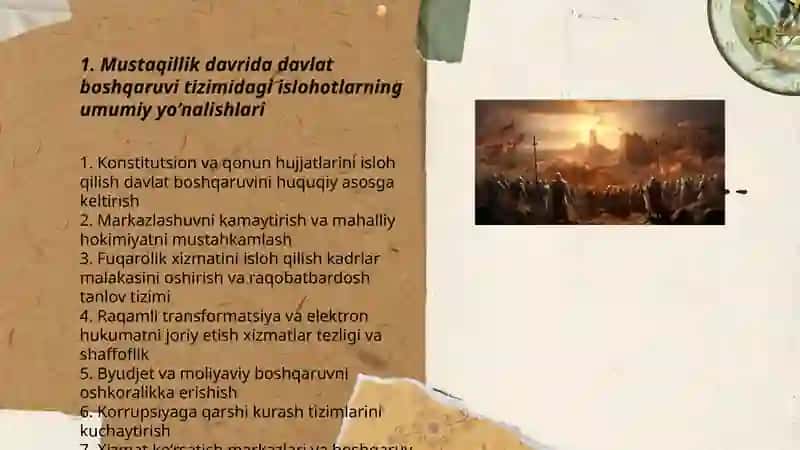Mustaqillik collards davlat boshqaruvi tizimida amalga oshirilgan solar 3
