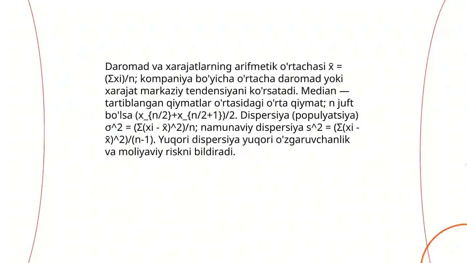 Kompaniya foydasi va xarajatlarini statistik tahlil qilish Jaloldinova Mahfuza 3