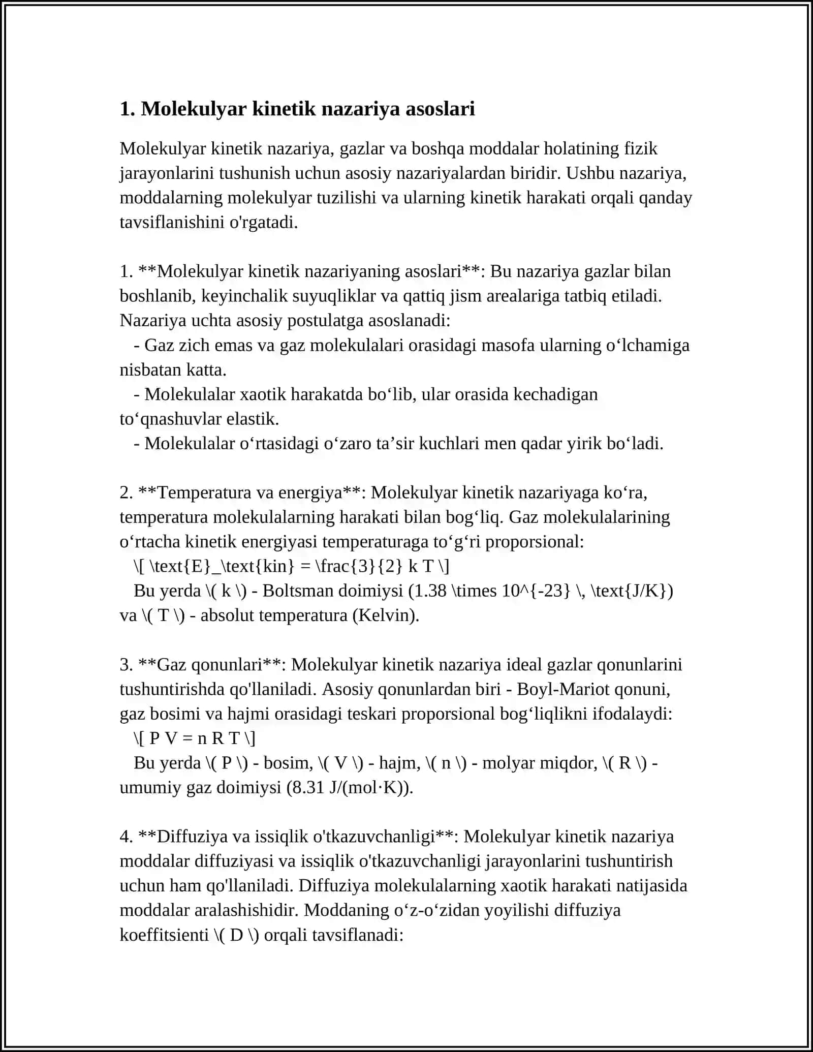 QOVUSHQOQLIKNI MOLEKULAR KINETIK ASOSLARI.QON TOMIRLARI MODDALAR ALMASHINUVINING BIOFIZIKAVIY MEXANZMI 3