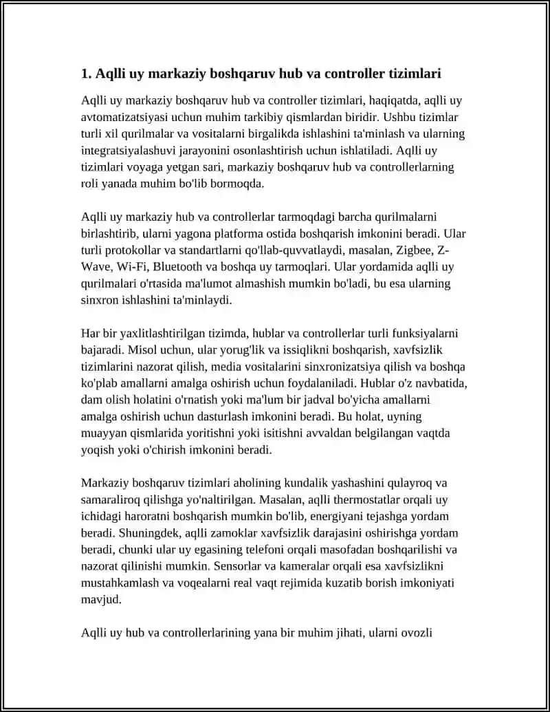 Aqlli Uy Avtomatizatsiyasi Uchun Ornatingan Tizimlar 3