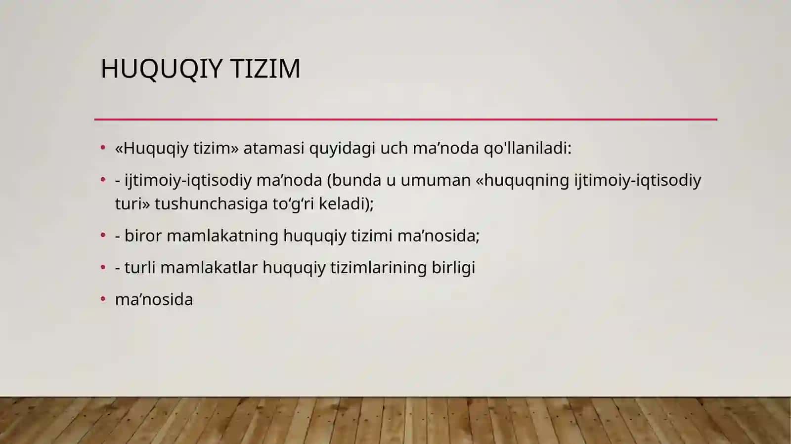 HUQUQ TIZIMI VA HUQUQIY TIZIM 3