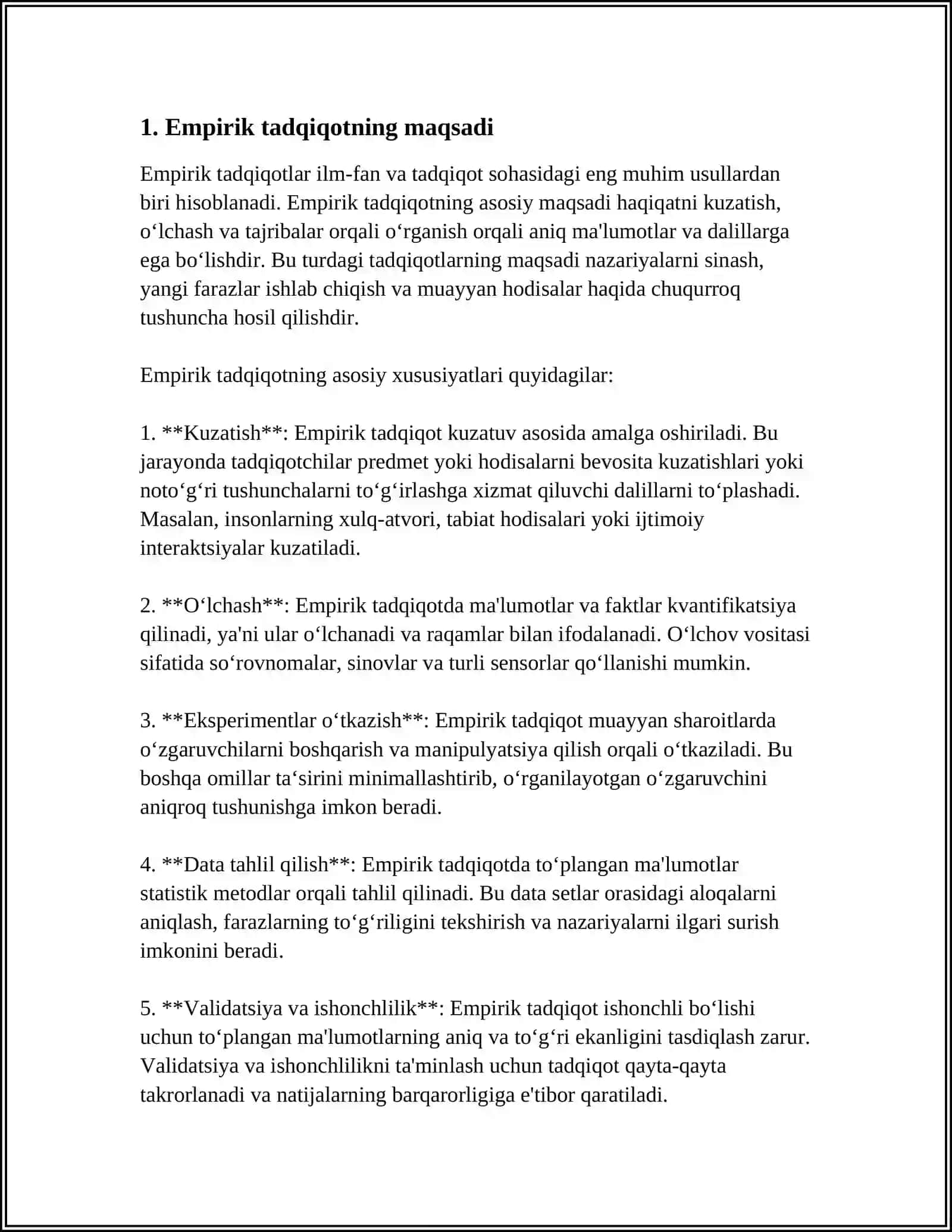 EMPIRIK TADQIQOTNING UMUMIY TAVSIFI 3