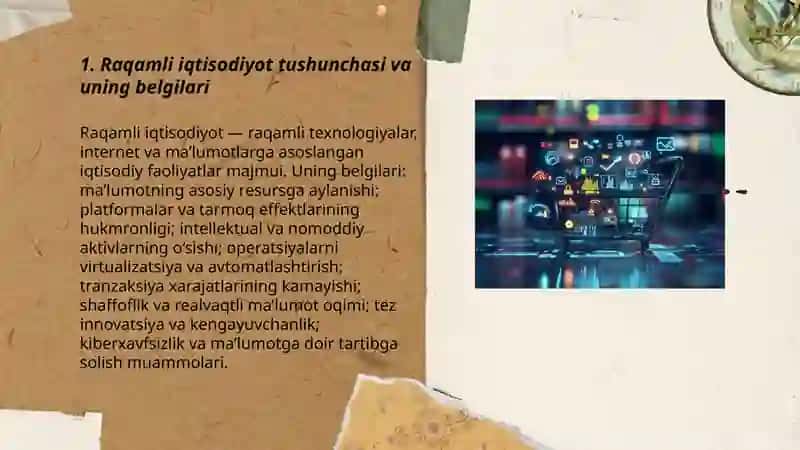 Raqamli iqtisodiyot, uing belgilari, turlari, rivojlanish qonuniyatlari 3
