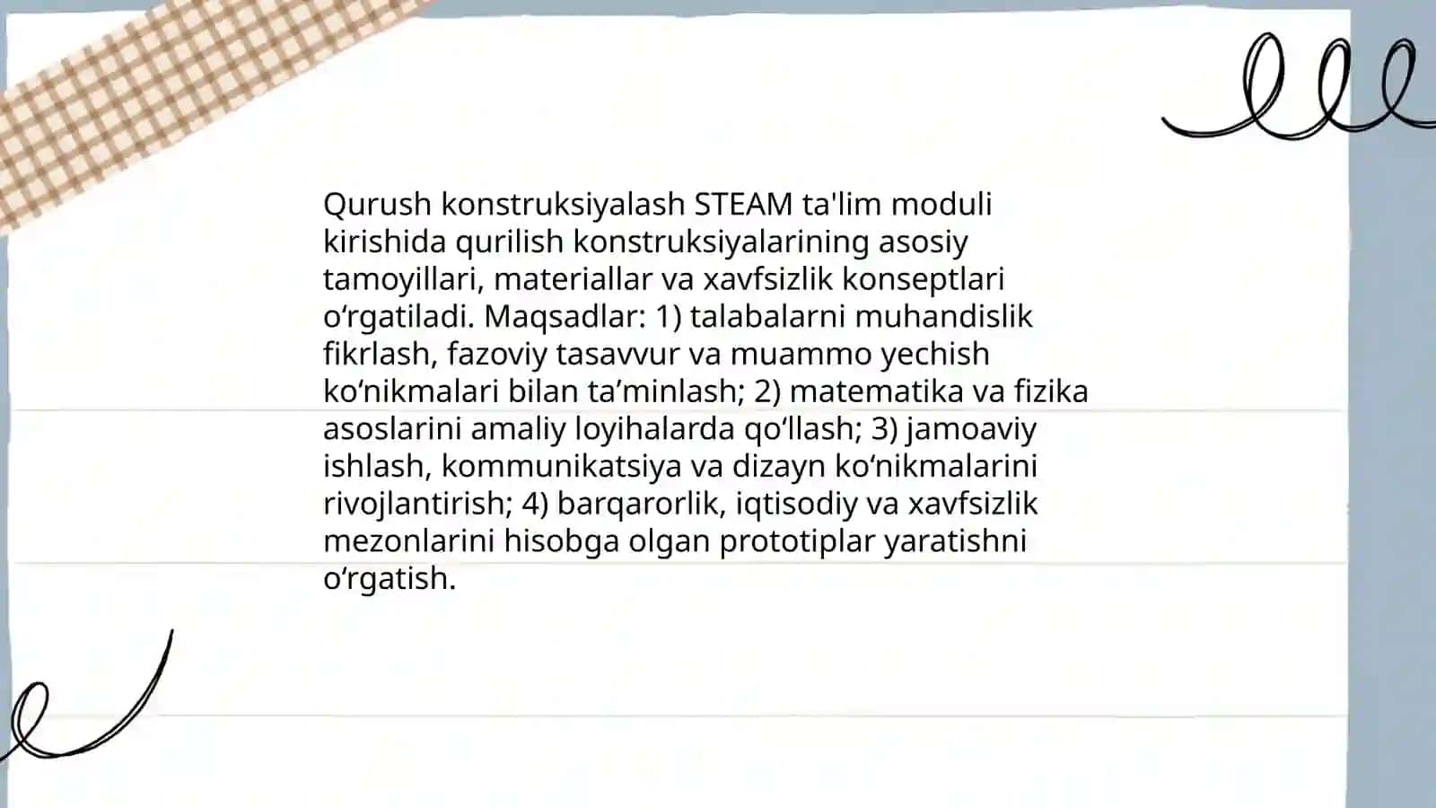 Qurush konstruksiyalash STEAM talim moduli 3