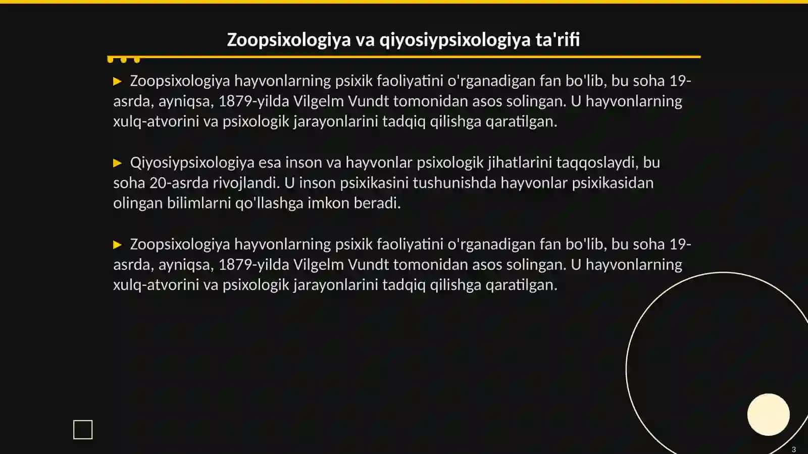 Zoopsixologiya va qiyosiypsixologiya. Hayvonlar psixik faoliyatining umumiy tavsifi 3