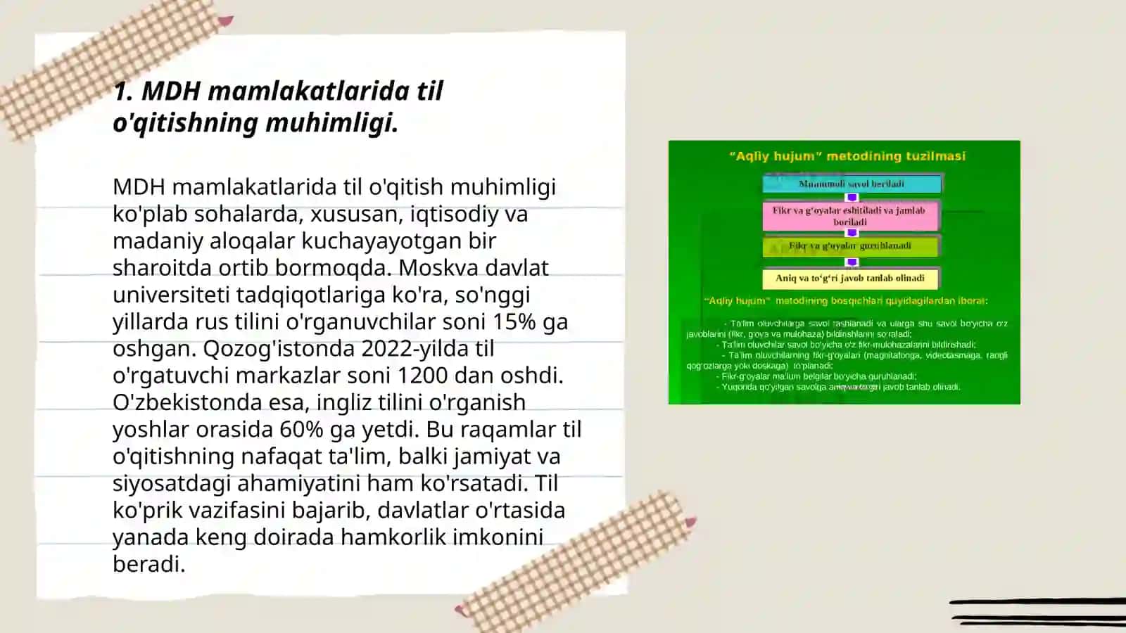 MDH va xorijiy mamlakatlari til o'qtish tajirbasi 3