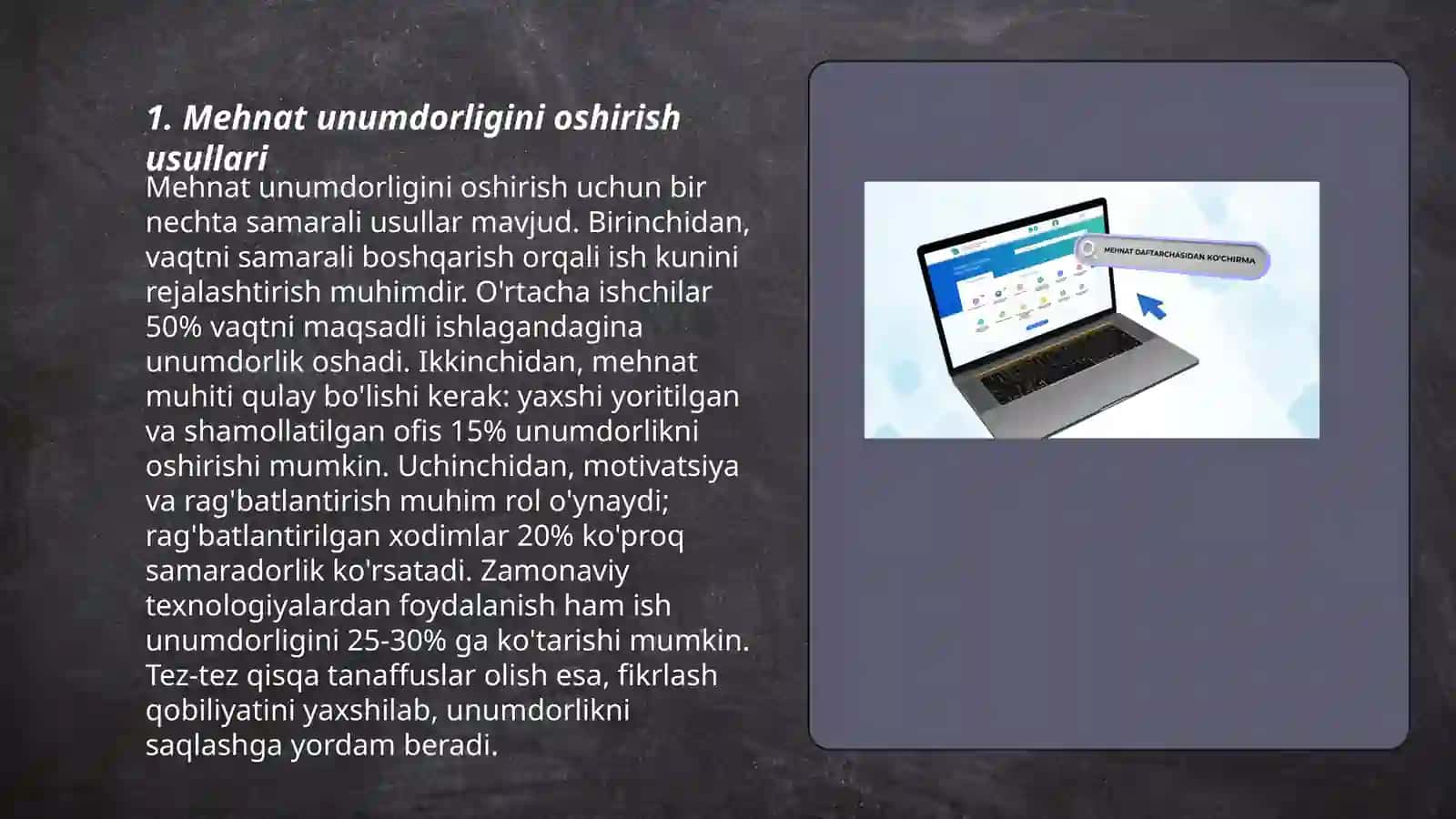 Mehnat unumdorligi 3