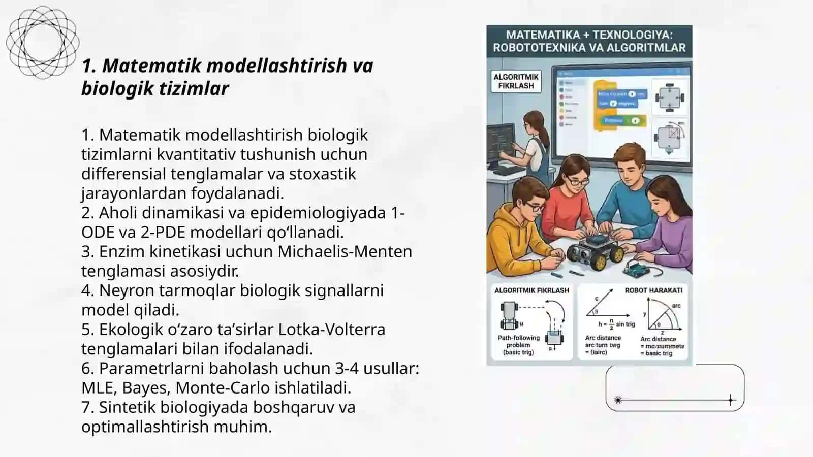 Matematik modellashtirish va biologik tizimlar 3