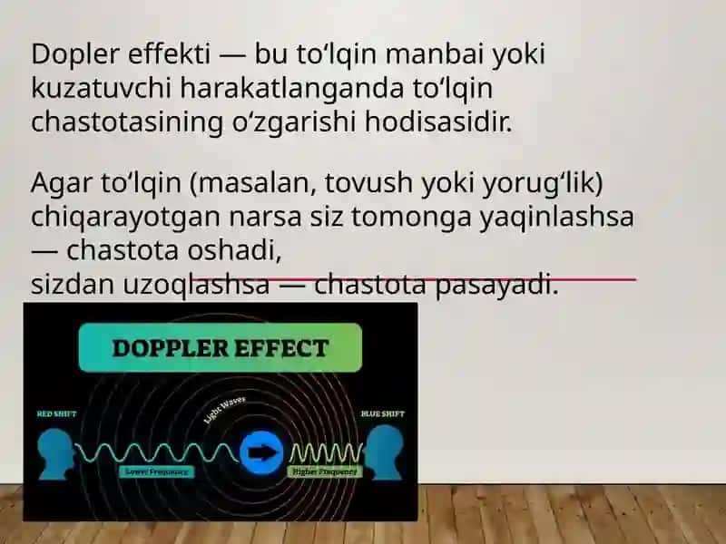Dopler effekti. Qon oqimi tezligini aniqlash. Yurak qon tomirlarda bosimning taqsimlanishi 3