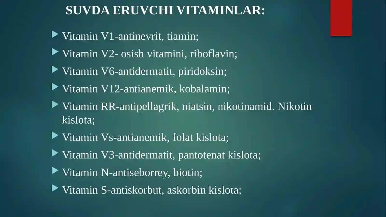 VITAMINLAR  KLINIK  FARMAKALOGIYASI 3