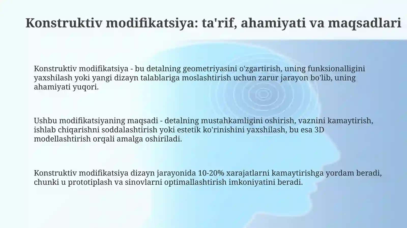 Detalningshaklinidizaynasosidakonstruktivoʻzgartirishgaoidloyihalash 3