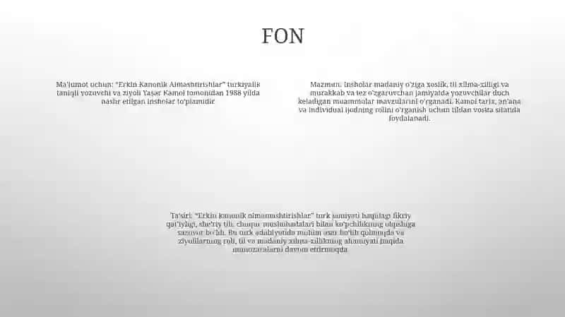 Erkin Kanonik Almashtirishlar 3