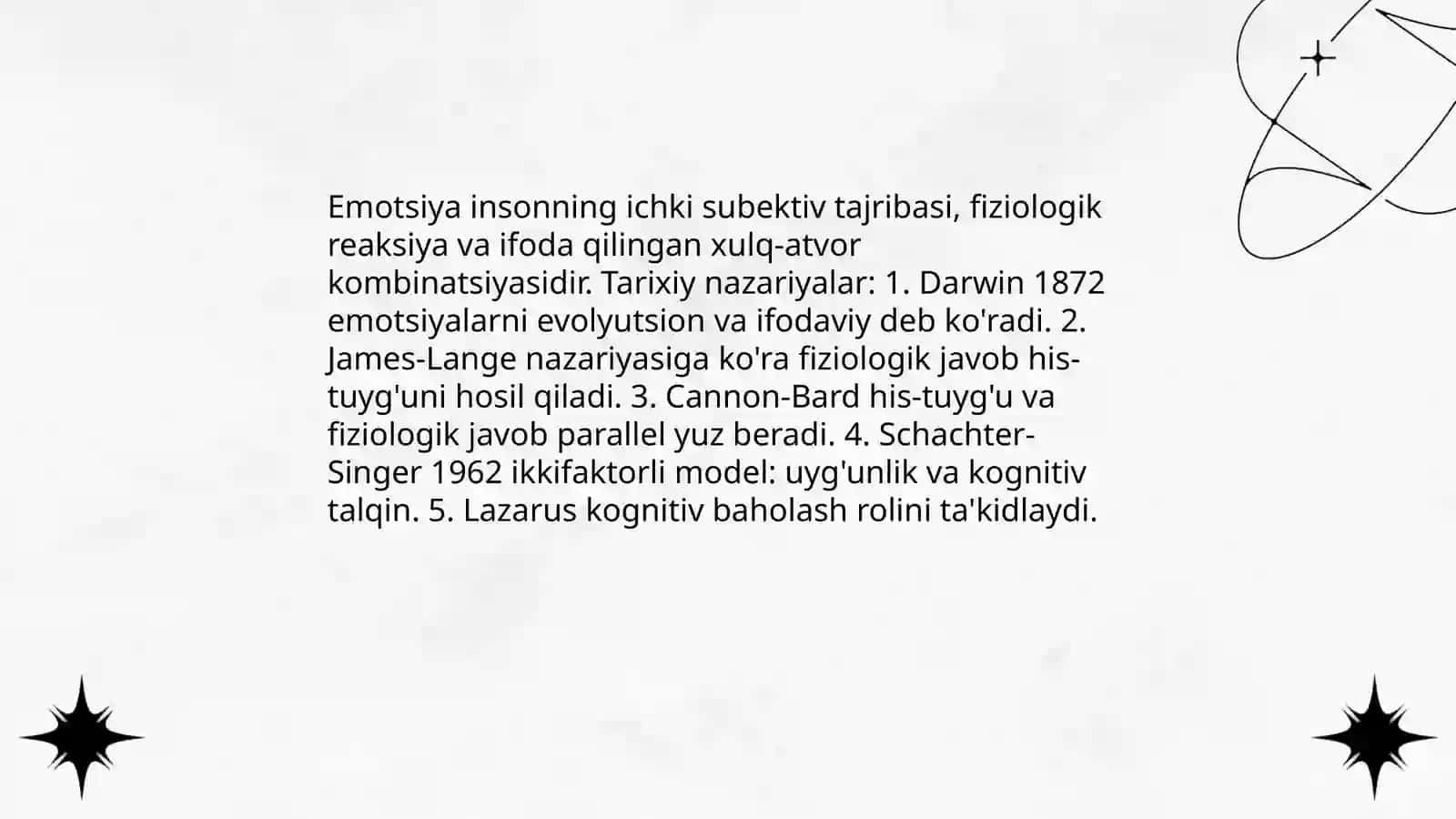 Shaxsning emotsional irodaviy holatlari. Emotsuya tushunchasi va uning fundamental turlari 3
