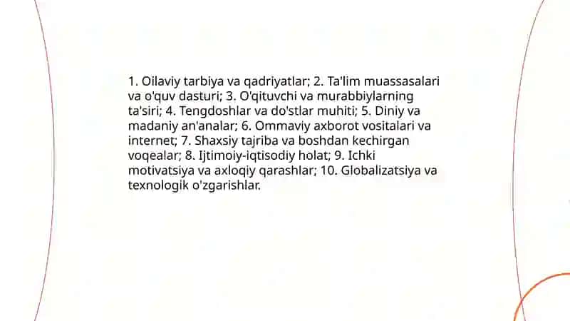 Talaba e'tiqodi, dunyoqarashi, o'zini o'zi nazorat qilishi 3