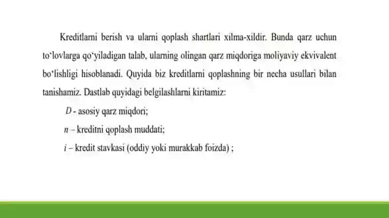 Krеdit hisobi 3