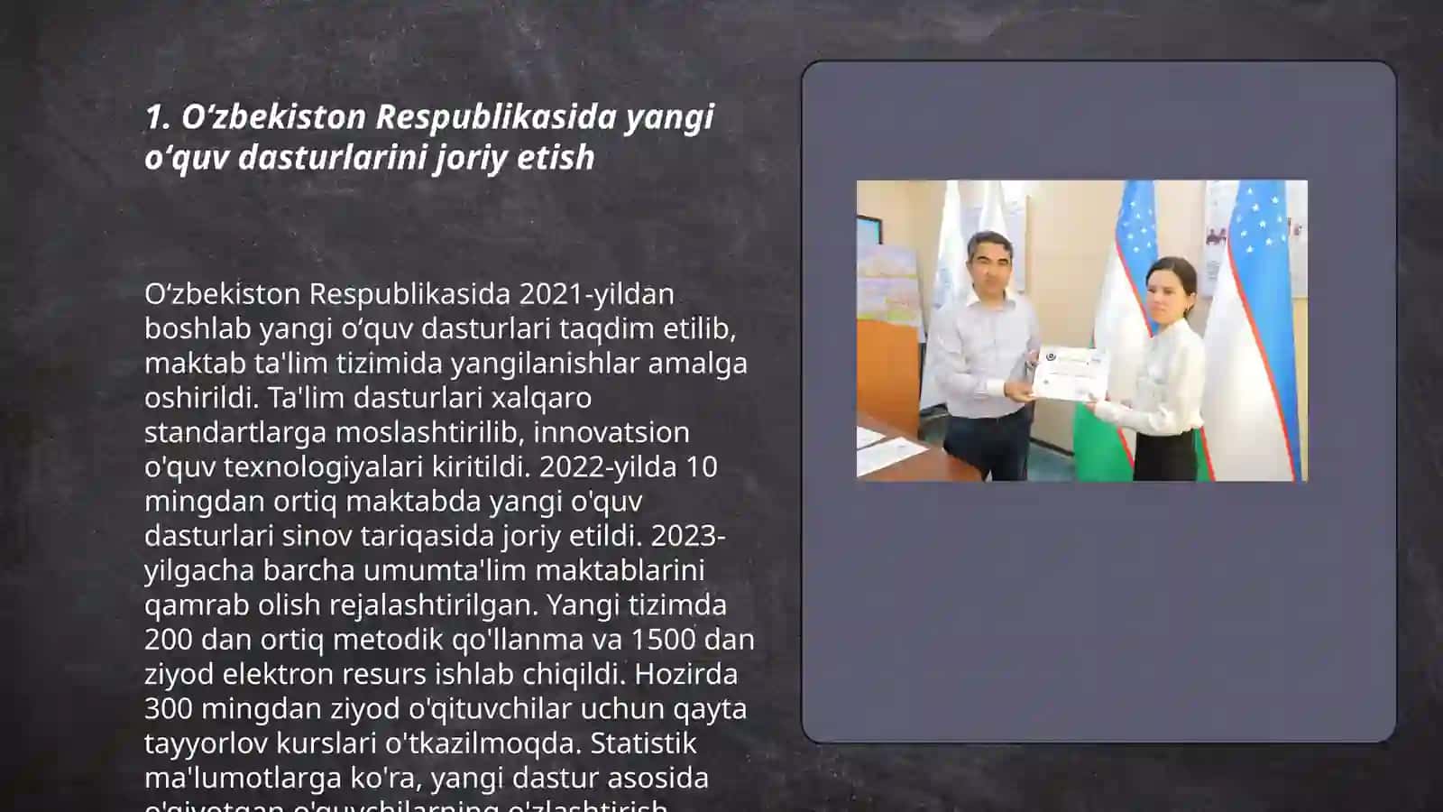 Oʻzbekiston Respublikasida taʼlim sohasida amalga oshirilgan islohotlar 3