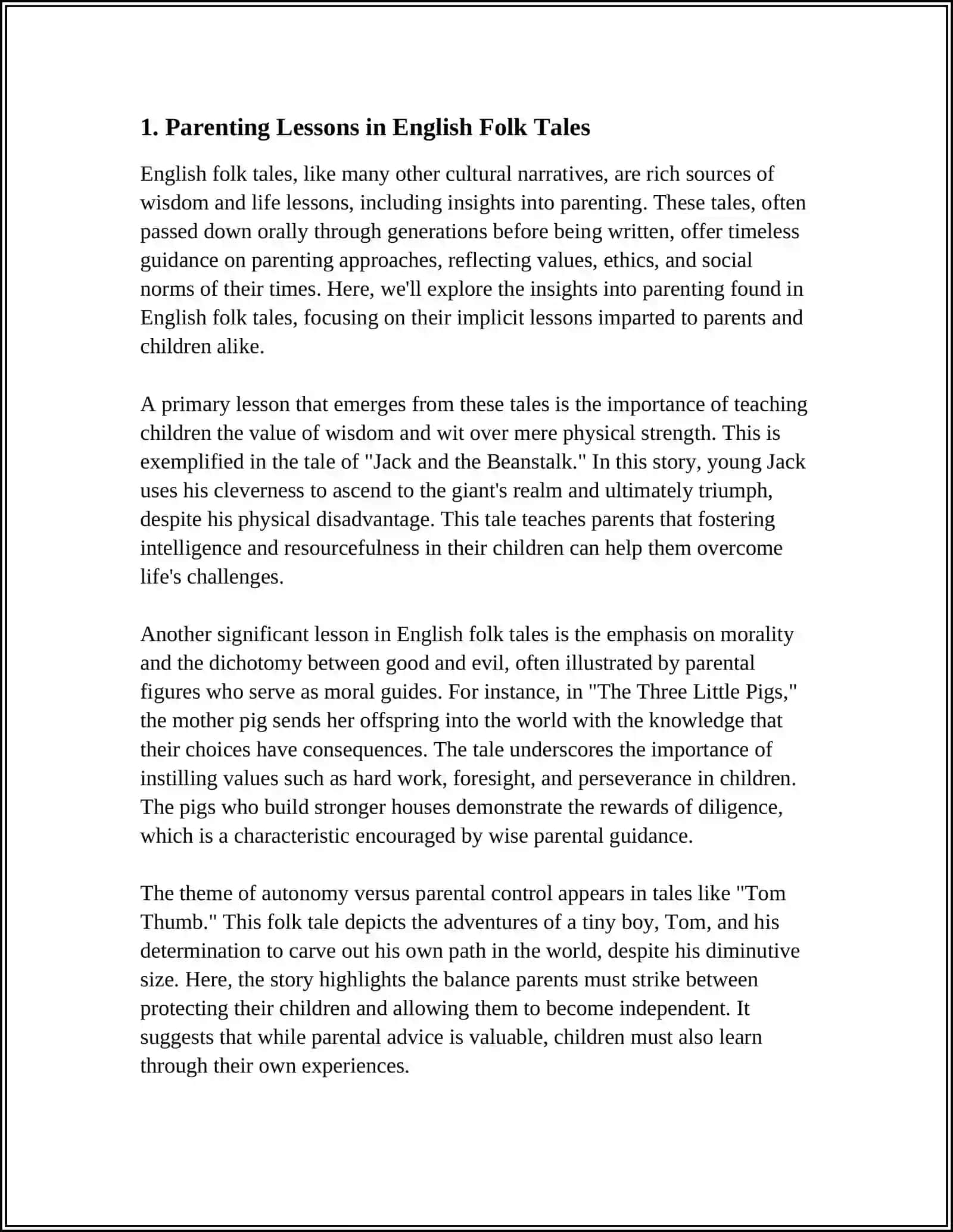 CHILD REARING AND ENGLISH FOLK TALES 3