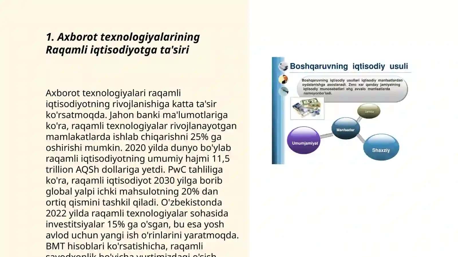 Raqamli iqtisodiyot sohasining rivojlanishida axborot texnologiyalarining o'rni 3