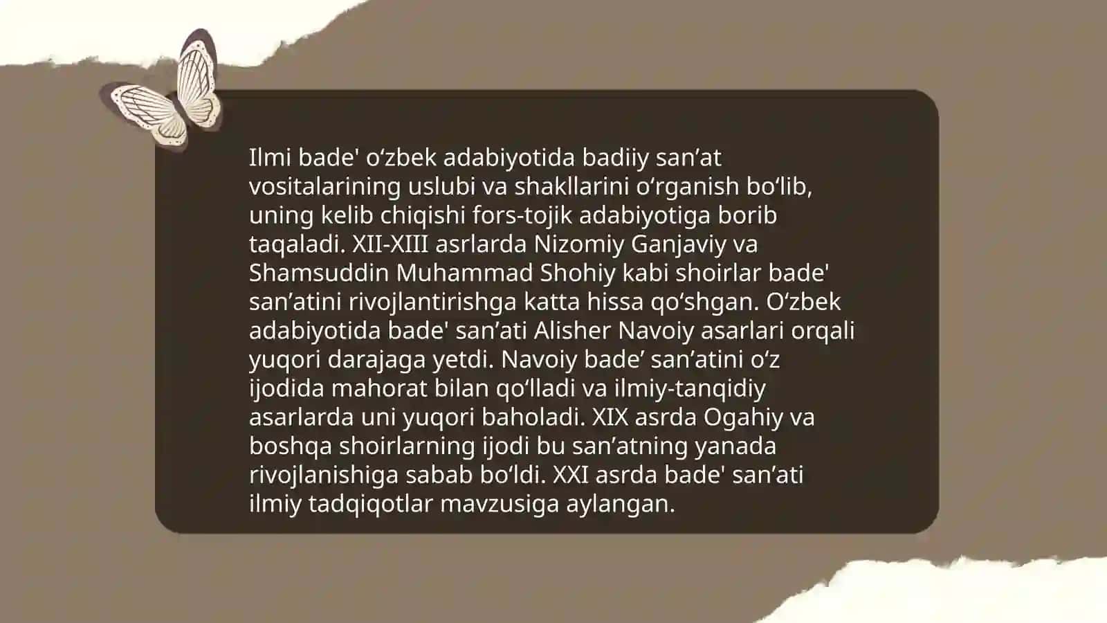 Ilmi badeʼ yoki badiiy sanʼatlar talqini va tasnifi (XV-XXI) 3