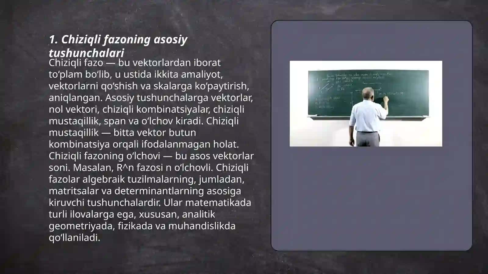 Chiziqli fazo chiziqli operator 3